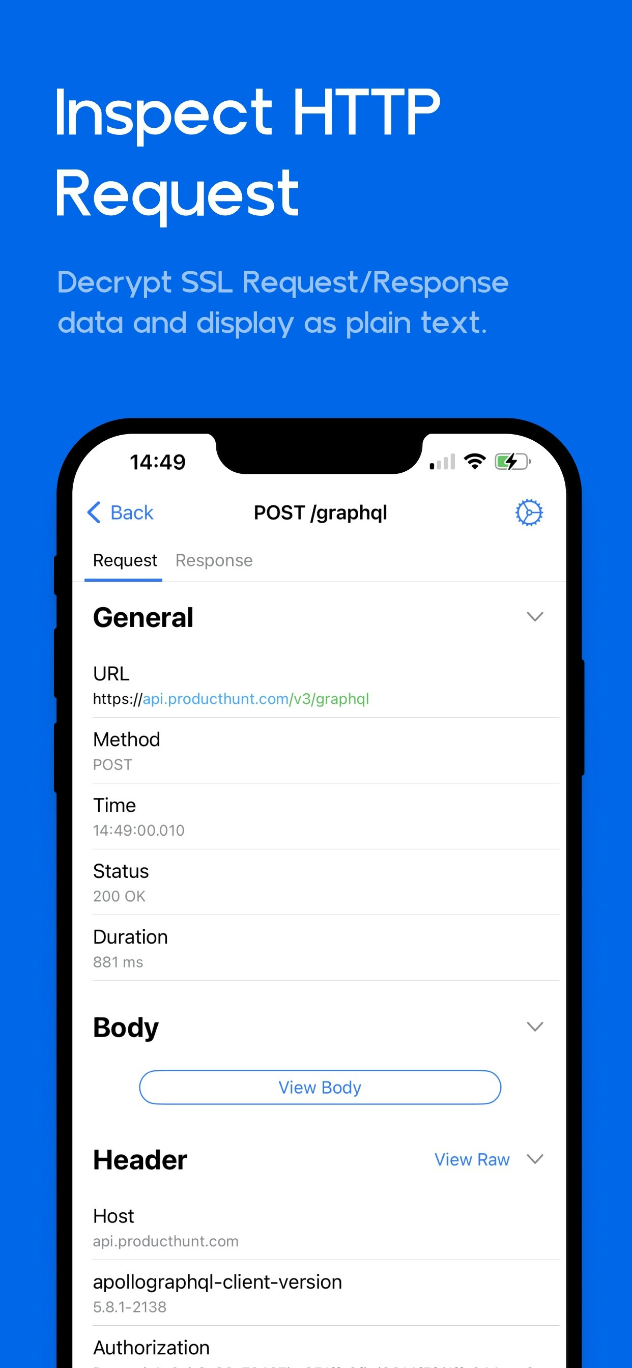 Proxyman for iOS - Inspect the HTTP/HTTPS Request